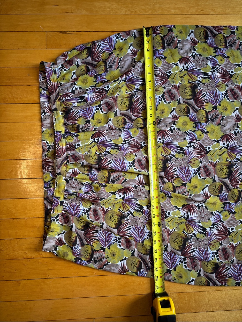 EUC Vintage 90s Tropical Fruit & Floral Botanical Midi Skirt | Women’s Plus 20W - Picture 10 of 14